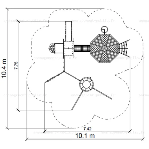 Structure multi-activités pour aires de jeux extérieur 